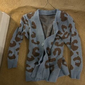 Shien Chetah print cardigan…beautiful blue